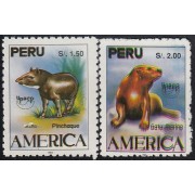 Upaep Perú s/n 1993 Tapirus Lontra fauna MNH