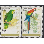 Upaep Venezuela 1644/45 1993 Amazona bardanensis Ara macao pájaros bird fauna MNH