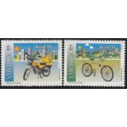 Upaep Brasil 2165/66 1994 Bicicleta Motocicleta Motorcycle Bicycle MNH