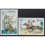 Upaep Cuba 3418/19 1994 Correo naval SXVIII a caballo horse  saca MNH