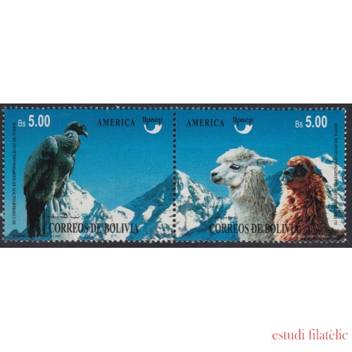 Upaep Bolivia  896/97 1995 Vultur grypus Lama guanicoe fauna MNH