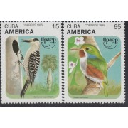 Upaep Cuba 3484/85 1995 Melanerpes todus pájaros bird fauna MNH