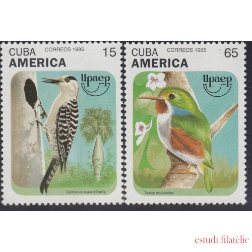 Upaep Cuba 3484/85 1995 Melanerpes todus pájaros bird fauna MNH