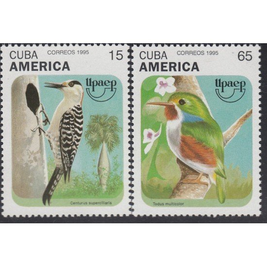 Upaep Cuba 3484/85 1995 Melanerpes todus pájaros bird fauna MNH Upaep Cuba 3484/85 1995 Melanerpes todus pájaros bird fauna MNH