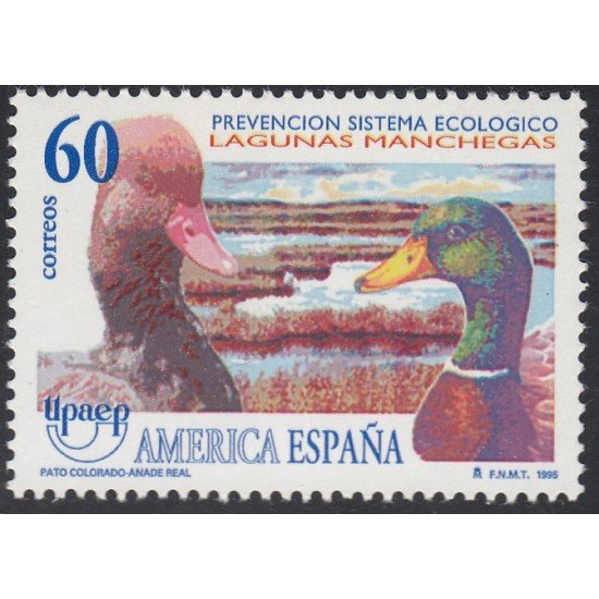 Upaep España 2980 1995 Netta Rufina pato fauna MNH