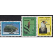 Upaep Honduras 859AO/859AQ 1995 Kinosternon Alpinia Polyborus pájaro bird fauna MNH