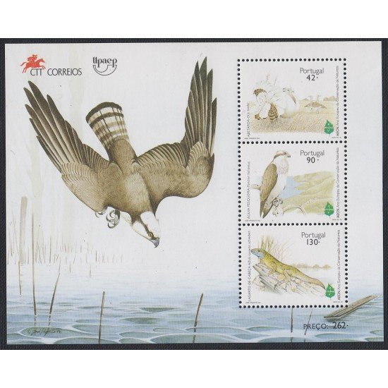 Upaep Portugal HB 108 1995 Otis tarda Pandion haliaetus pájaro bird fauna MNH Upaep Portugal HB 108 1995 Otis tarda Pandion haliaetus pájaro bird fauna MNH
