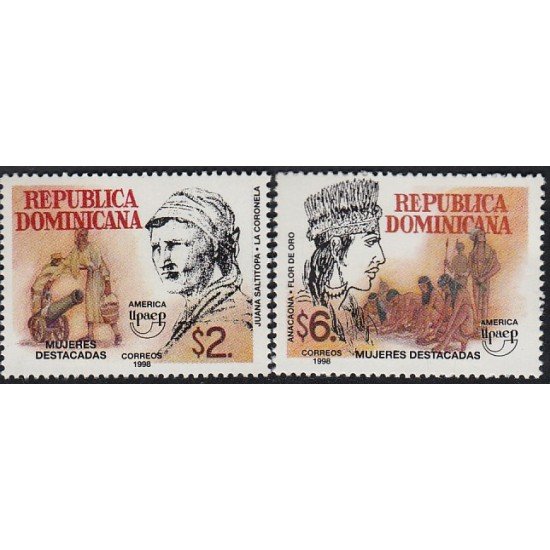 Upaep Rep. Dominicana 1321/22 1998 Heroínas de la independencia MNH Upaep Rep. Dominicana 1321/22 1998 Heroínas de la independencia MNH