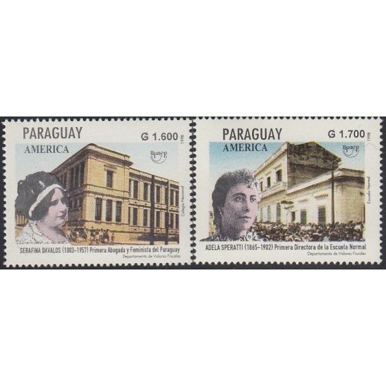 Upaep Paraguay 2764/65 1998 Serafina Davalos Adela Speratti MNH Upaep Paraguay 2764/65 1998 Serafina Davalos Adela Speratti MNH