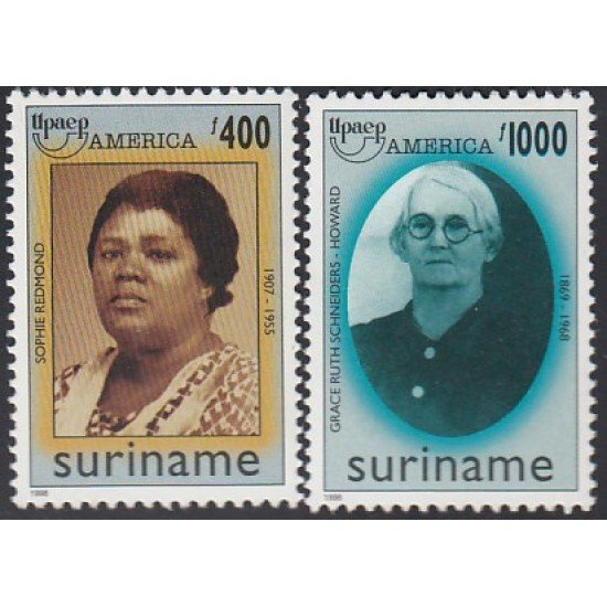 Upaep Suriname 1497/98 1998 Seophie Redmon Grace Ruth Schneiders MNH Upaep Suriname 1497/98 1998 Seophie Redmon Grace Ruth Schneiders MNH