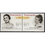 Upaep Venezuela 2153/54 1998 Teresa de la Parra Teresa Carreño MNH