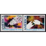 Upaep Chile 1513/14 1999 Misil convertido en mensajes y palomas MNH
