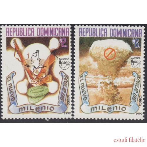 Upaep Rep Dominicana 1397/98 1999 Paloma, fusil y minas Explosión nuclear MNH