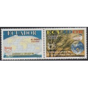 Upaep Ecuador 1473/74 1999 Mapa mundi Paloma y globo terráqueo MNH