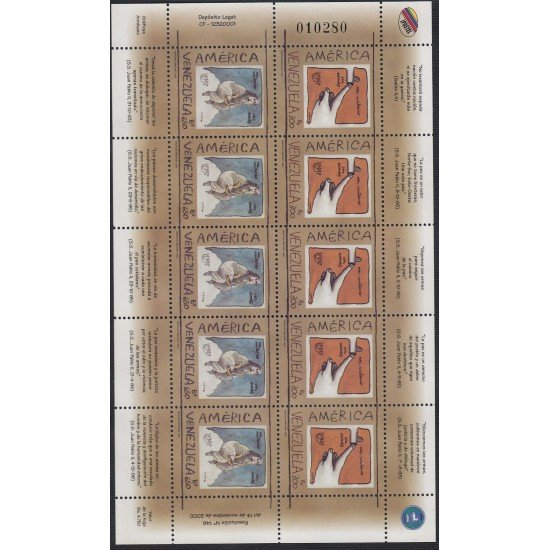 Upaep Venezuela 2169AH/2169AJ 1999 Mini hoja Rifle mano Ángel MNH Upaep Venezuela 2169AH/2169AJ 1999 Mini hoja Rifle mano Ángel MNH