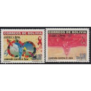Upaep Bolivia 1061/62 2000 Pareja Lazo Rojo Símbolo masculino y femenino MNH