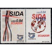 Upaep Ecuador 1532/33 2000 VIH Sida AIDS Composición Protéjete MNH