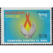 Upaep Nicaragua 2523 2000 VIH Sida AIDS Manos y lazo rojo MNH