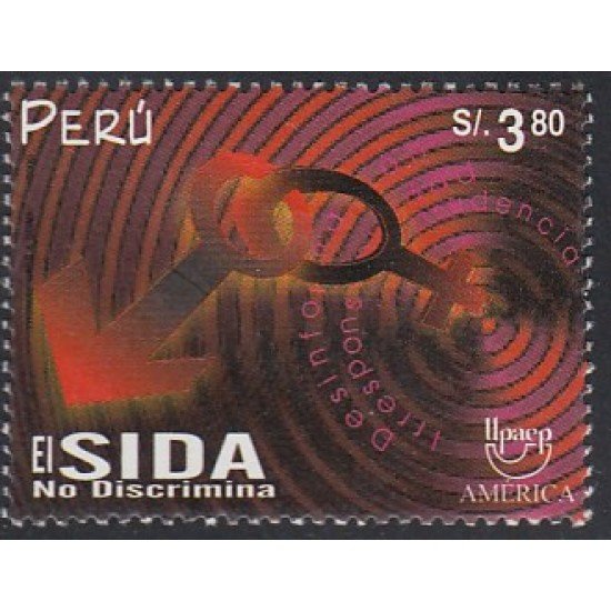 Upaep Perú 1256 2000 VIH Sida AIDS El Sida no discrimina MNH Upaep Perú 1256 2000 VIH Sida AIDS El Sida no discrimina MNH