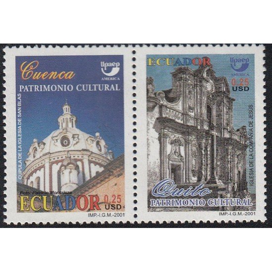 Upaep Ecuador 1621B/C 2001 Iglesia de la Compañía Centro histórico MNH Upaep Ecuador 1621B/C 2001 Iglesia de la Compañía Centro histórico MNH