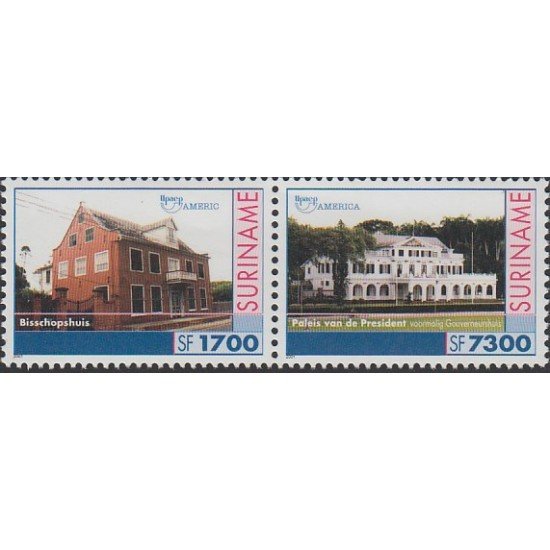 Upaep Suriname 1601/02 2001 Diócesis Palacio Presidencial MNH Upaep Suriname 1601/02 2001 Diócesis Palacio Presidencial MNH