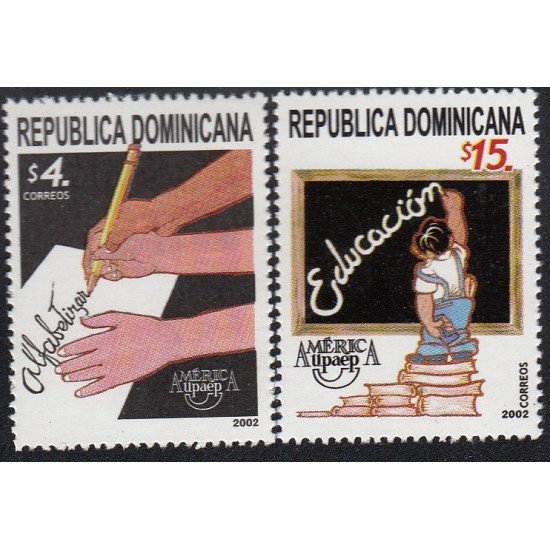 Upaep Rep. Dominicana 1478/79 2002 Alfabetización Educación MNH Upaep Rep. Dominicana 1478/79 2002 Alfabetización Educación MNH