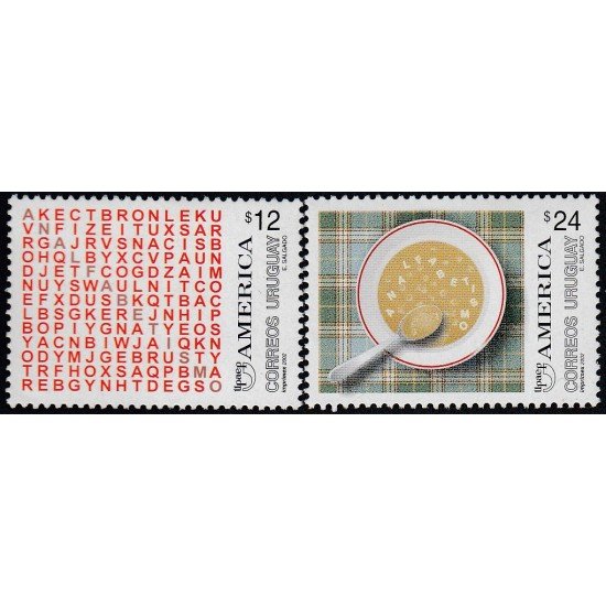 Upaep Uruguay 2047/48 2002 Sopa de letras MNH
