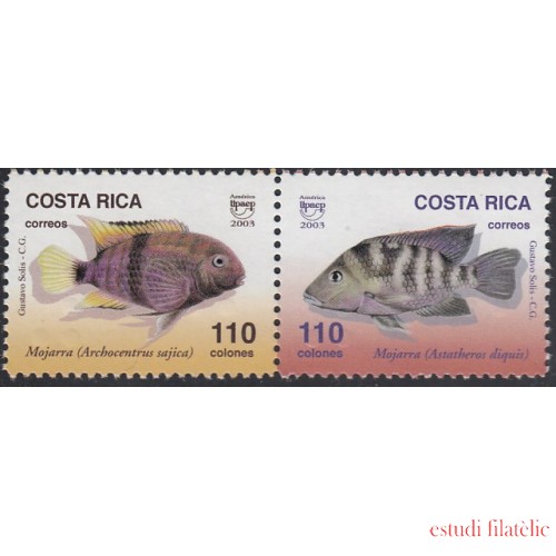 Upaep Costa Rica 722/23 2003 Archocentrus Astatheros pez fish fauna MNH