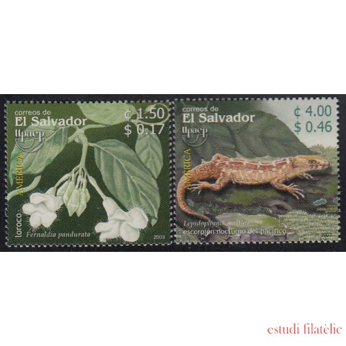 Upaep El Salvador 1559/60 2003 Fernaldia Lepidophyma fauna flora MNH