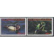 Upaep Suriname 1734/35 2004 Pato y Loros fauna MNH