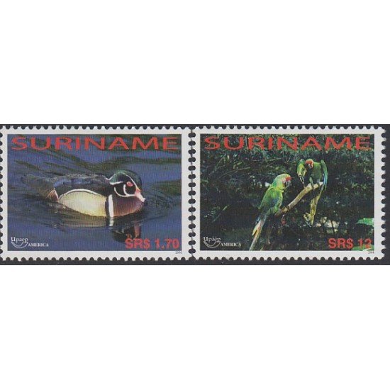 Upaep Suriname 1734/35 2004 Pato y Loros fauna MNH