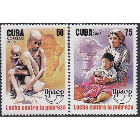 Upaep Cuba 4279/80 2005 Lucha contra la pobreza MNH Upaep Cuba 4279/80 2005 Lucha contra la pobreza MNH