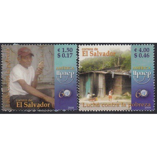 Upaep El Salvador 1613/14 2005 Lucha contra la pobreza MNH Upaep El Salvador 1613/14 2005 Lucha contra la pobreza MNH