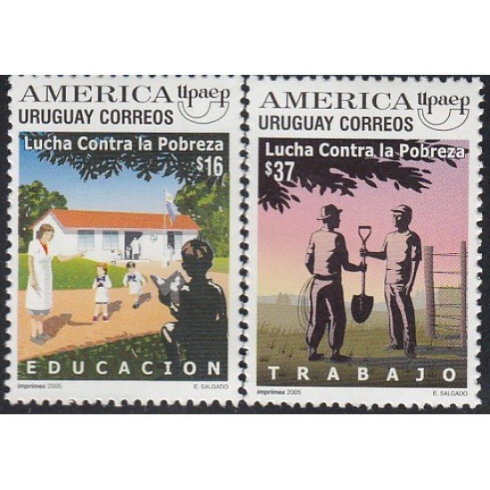 Upaep Uruguay 2257/58 2005 Lucha contra la pobreza MNH
