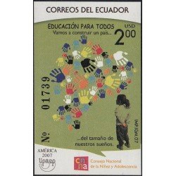 Upaep Ecuador HB 146 2007 Educación para todos construir un país MNH Upaep Ecuador HB 146 2007 Educación para todos construir un país MNH