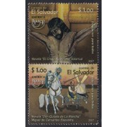 Upaep El Salvador 1697/98 2007 El Cristo negro Don Quijote de la Mancha MNH