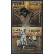 Upaep El Salvador 1697/98 2007 El Cristo negro Don Quijote de la Mancha MNH