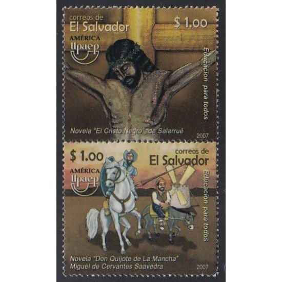 Upaep El Salvador 1697/98 2007 El Cristo negro Don Quijote de la Mancha MNH Upaep El Salvador 1697/98 2007 El Cristo negro Don Quijote de la Mancha MNH
