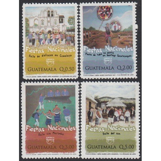 Upaep Guatemala 599/602 2008 Fiestas Nacionales Son Marimba MNH Upaep Guatemala 599/602 2008 Fiestas Nacionales Son Marimba MNH