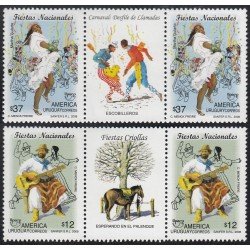 Upaep Uruguay 2377/78 2008 Fiestas Nacionales 2 par + 2 viñetas MNH Upaep Uruguay 2377/78 2008 Fiestas Nacionales 2 par + 2 viñetas MNH