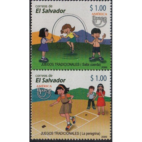 Upaep El Salvador 1794/95 2009 Juegos tradicionales salta cuerda peregrina MNH Upaep El Salvador 1794/95 2009 Juegos tradicionales salta cuerda peregrina MNH