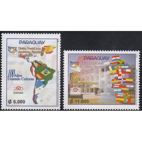 Upaep Paraguay 3053/54 2011 Unión Postal Américas 100 años uniendo culturas MNH Upaep Paraguay 3053/54 2011 Unión Postal Américas 100 años uniendo culturas MNH