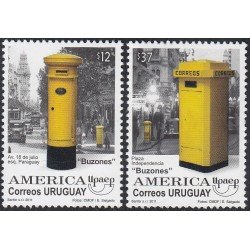 Upaep Uruguay 2514/15 2011 Plaza independencia Buzones MNH Upaep Uruguay 2514/15 2011 Plaza independencia Buzones MNH