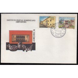 Upaep Rep. Dominicana 1101/02 1992 Residencias reales SPD FDC Sobre Primer Dia Upaep Rep. Dominicana 1101/02 1992 Residencias reales SPD FDC Sobre Primer Dia