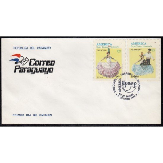Upaep Paraguay 2710/11 1996 Trajes típicos SPD FDC Sobre Primer Día Upaep Paraguay 2710/11 1996 Trajes típicos SPD FDC Sobre Primer Día