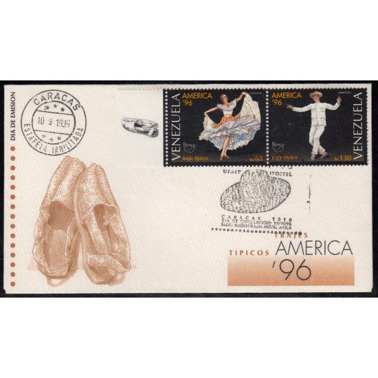 Upaep Venezuela 1835/36 1996 Traje típico SPD FDC Sobre Primer Día