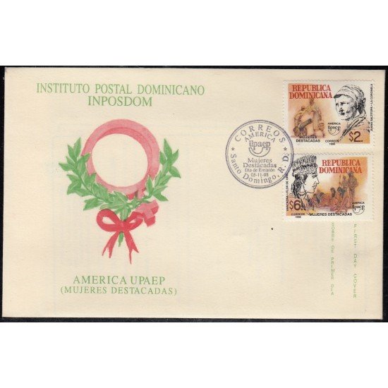 Upaep Rep. Dominicana 1321/22 1998 Heroínas SPD FDC Sobre Primer Día Upaep Rep. Dominicana 1321/22 1998 Heroínas SPD FDC Sobre Primer Día
