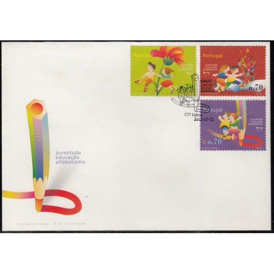 Upaep Portugal 2556/58 2002 Libro abierto Flor SPD FDC Sobre Primer Día Upaep Portugal 2556/58 2002 Libro abierto Flor SPD FDC Sobre Primer Día