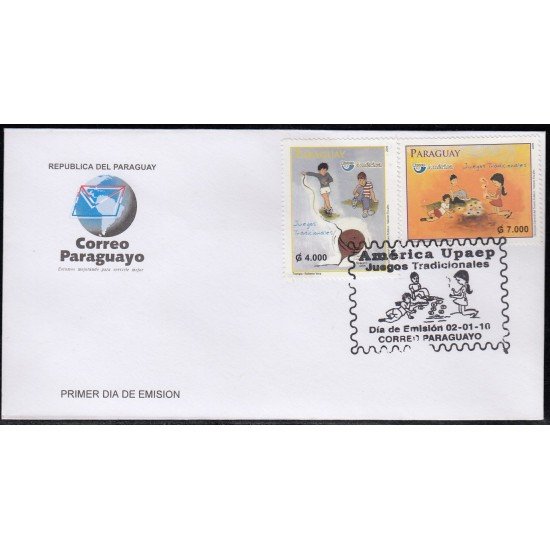 Upaep Paraguay 3032/33 2009 Trompo Tikichuela Bolitas SPD FDC Sobre Primer Día Upaep Paraguay 3032/33 2009 Trompo Tikichuela Bolitas SPD FDC Sobre Primer Día