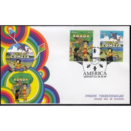 Upaep Perú 1798/99 2009 Vuelo de cometa Ronda SPD FDC Sobre Primer Día Upaep Perú 1798/99 2009 Vuelo de cometa Ronda SPD FDC Sobre Primer Día